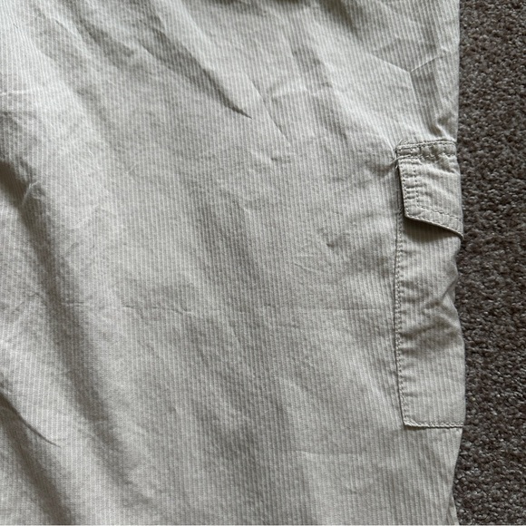 Y2K Charter Club Cream Pinstripe Ankle Cargo Pants Women’s Size 14 Preppy Spring - Picture 14 of 16